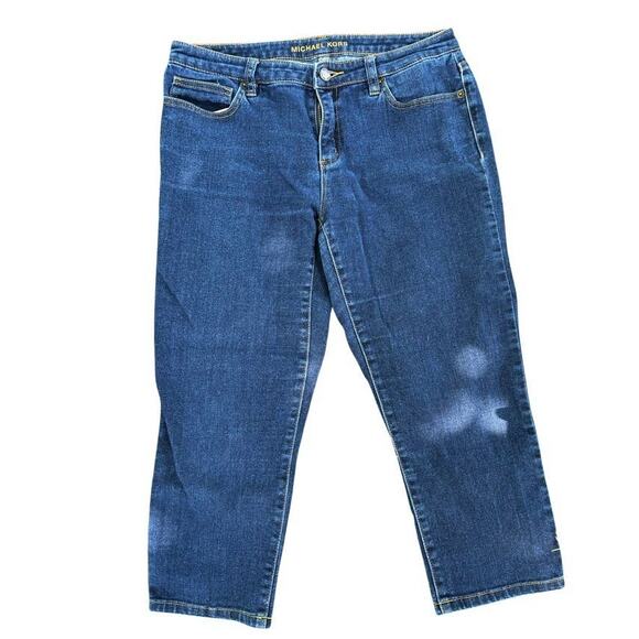 Michael Kors Dark Wash Size 8 Denim Crops - Picture 1 of 5